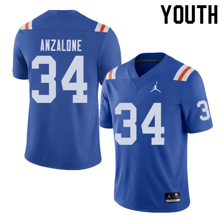 Jordan Brand Youth #34 Alex Anzalone Florida Gators Throwback Alternate College Football Jerseys Sal